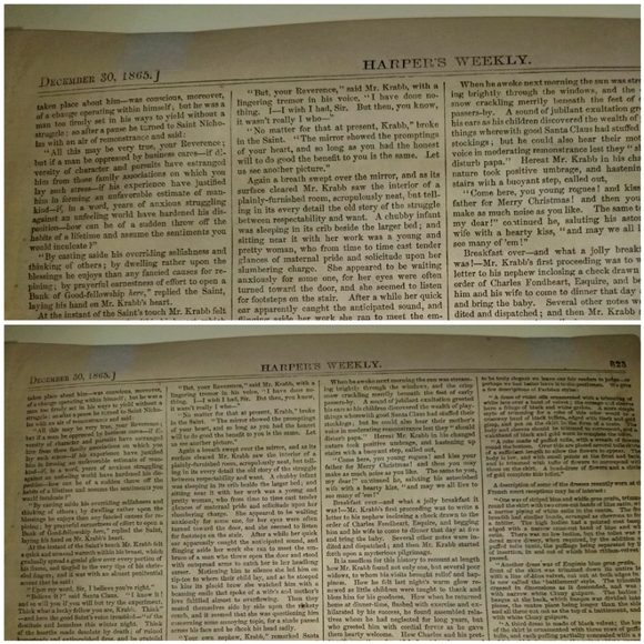 C1865 HARPERS WEEKLY civil war CENTERFOLD ENGRAVING Christmas THOMAS NAST SANTA - Picture 6 of 9